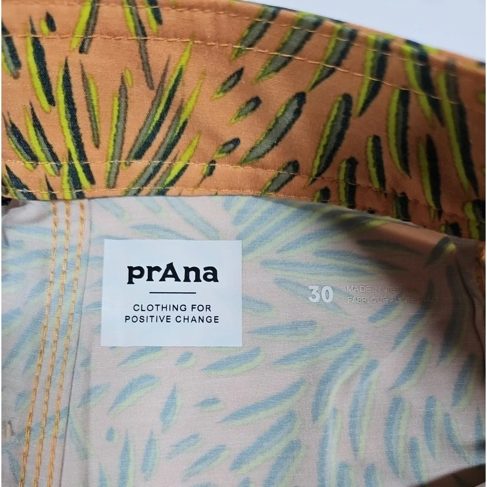 prAna Mens Rock Shock Aura Glow Fronds Unlined Board Shorts‎ Size 30 NWT
